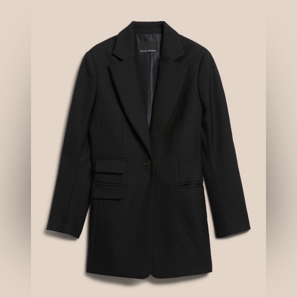 NWT! Banana Republic Black Lido Sculpted Wool Blazer - Multiple Sizes 💙 - Picture 7 of 8